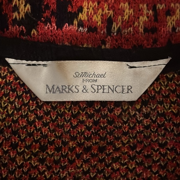 Marks & Spencer ST MICHAEL FROM Red Black Gold Buttons Tweed Blazer size M 6 8 - Picture 9 of 11